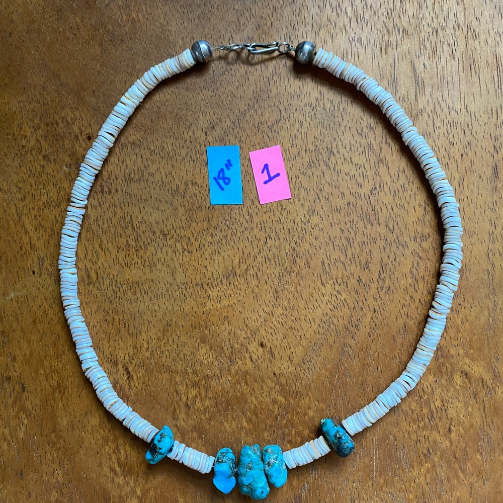 Men’s. Vintage heishi and gemstone necklaces. - Picture 3 of 9